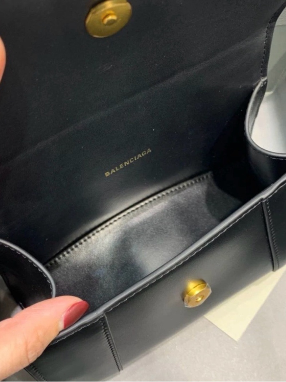 Balenciaga Black Mini Top-Handle Bag with Gold Hardware - Picture 4 of 9